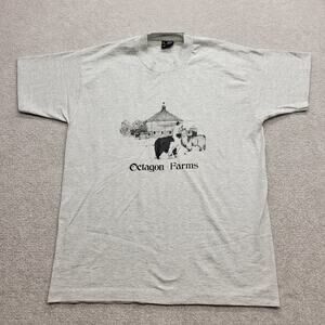 Vintage Single Stitch Octagon Farms  Llama T Shirt Men's Large Nature Tee